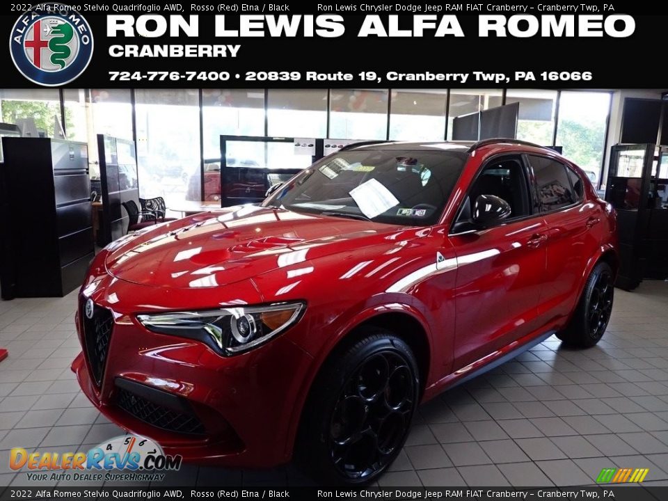 2022 Alfa Romeo Stelvio Quadrifoglio AWD Rosso (Red) Etna / Black Photo #1