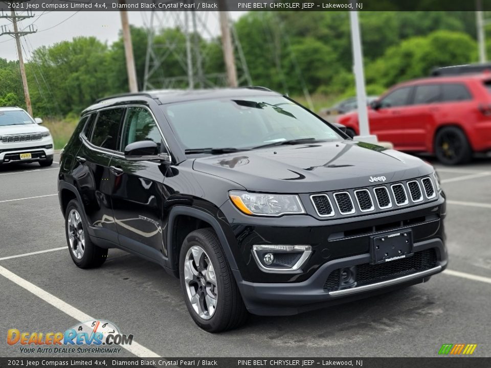 2021 Jeep Compass Limited 4x4 Diamond Black Crystal Pearl / Black Photo #3