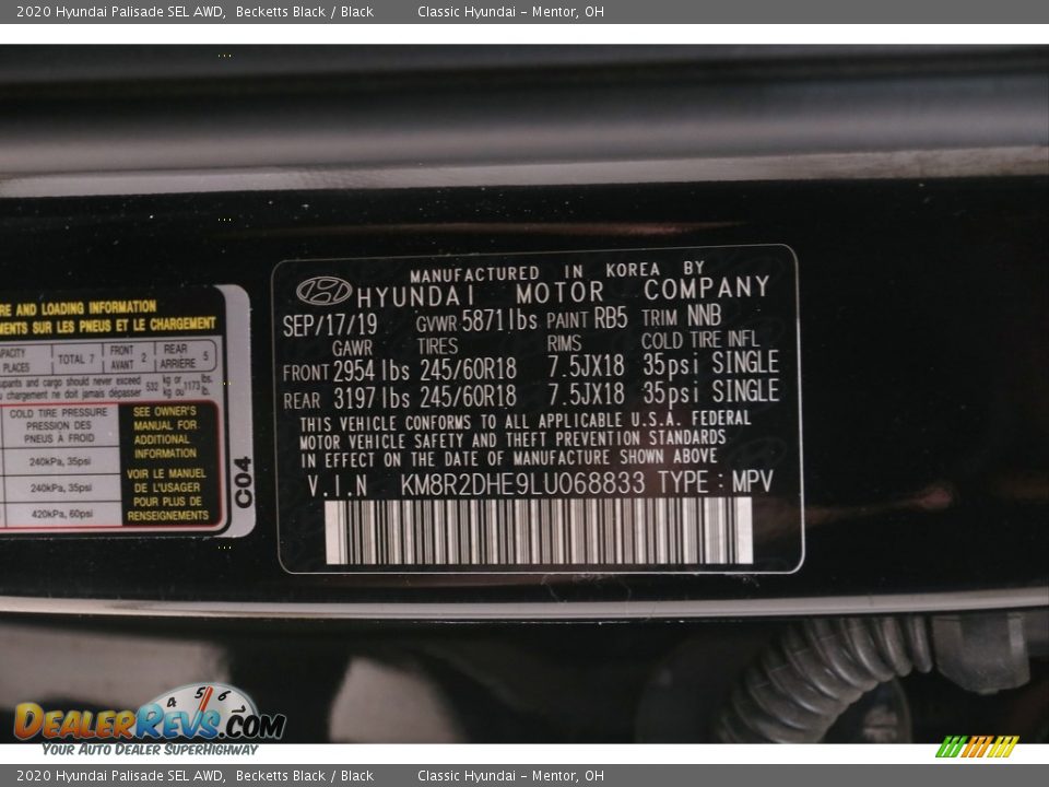 2020 Hyundai Palisade SEL AWD Becketts Black / Black Photo #22