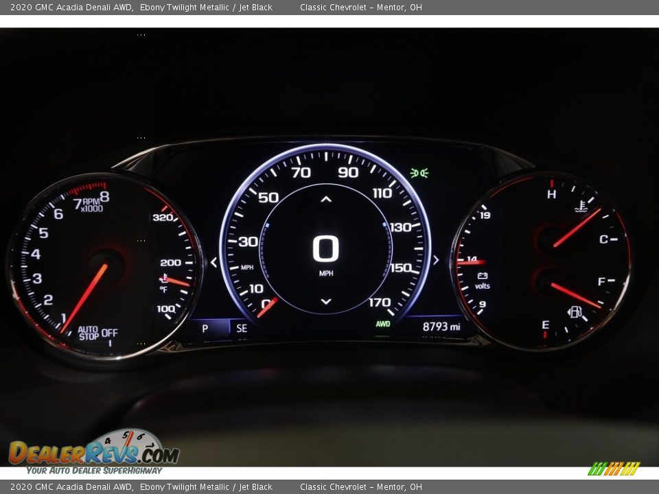 2020 GMC Acadia Denali AWD Ebony Twilight Metallic / Jet Black Photo #8