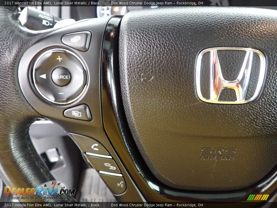 2017 Honda Pilot Elite AWD Lunar Silver Metallic / Black Photo #22