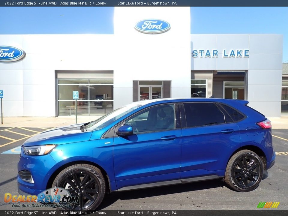 2022 Ford Edge ST-Line AWD Atlas Blue Metallic / Ebony Photo #1