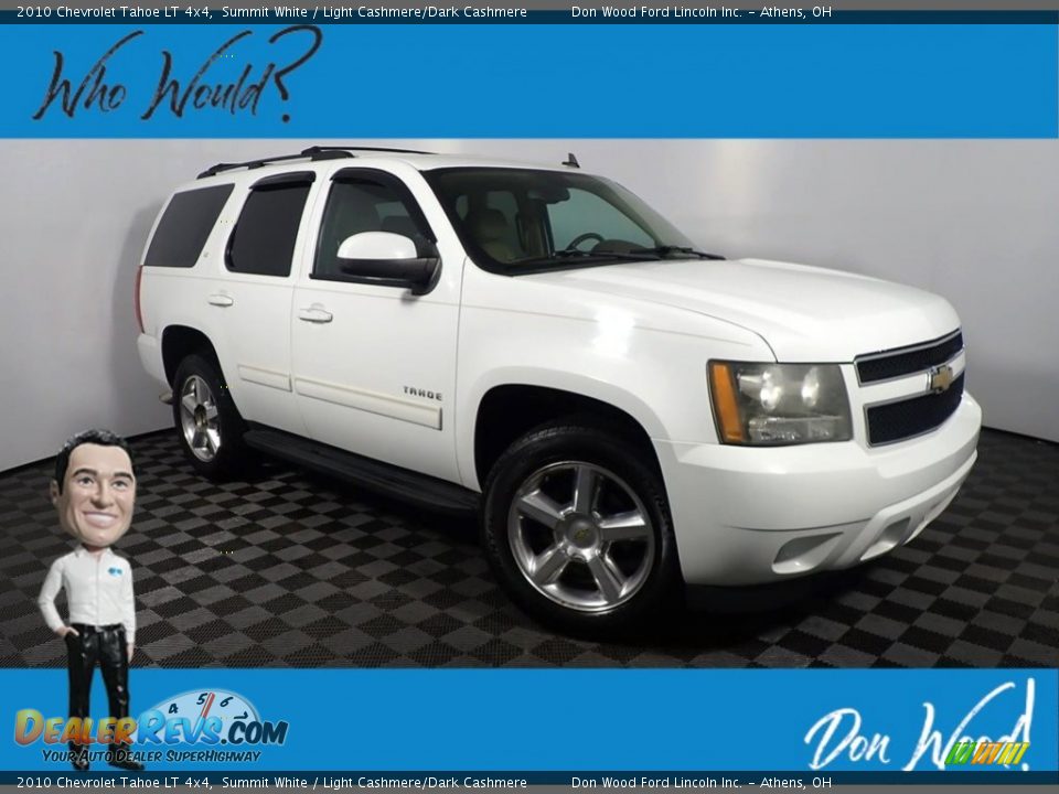 2010 Chevrolet Tahoe LT 4x4 Summit White / Light Cashmere/Dark Cashmere Photo #1