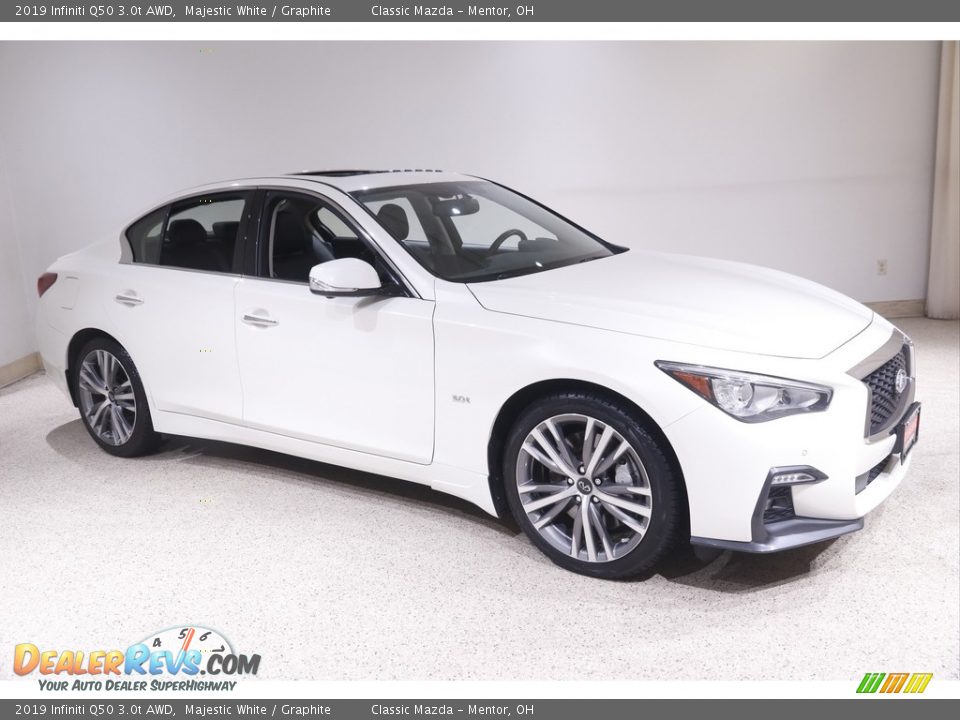2019 Infiniti Q50 3.0t AWD Majestic White / Graphite Photo #1
