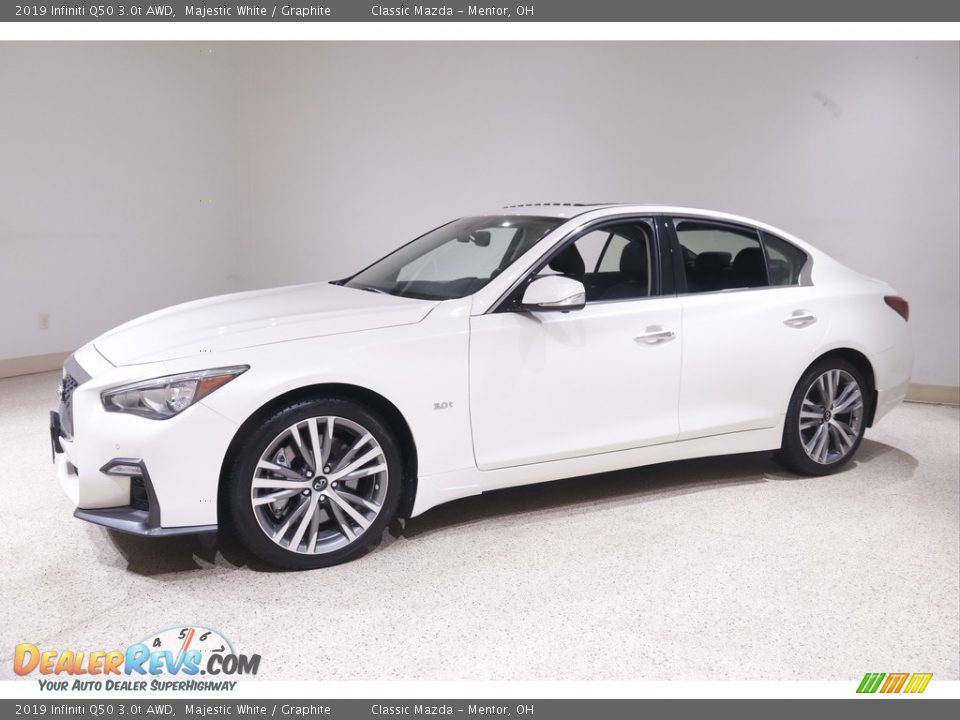 2019 Infiniti Q50 3.0t AWD Majestic White / Graphite Photo #3