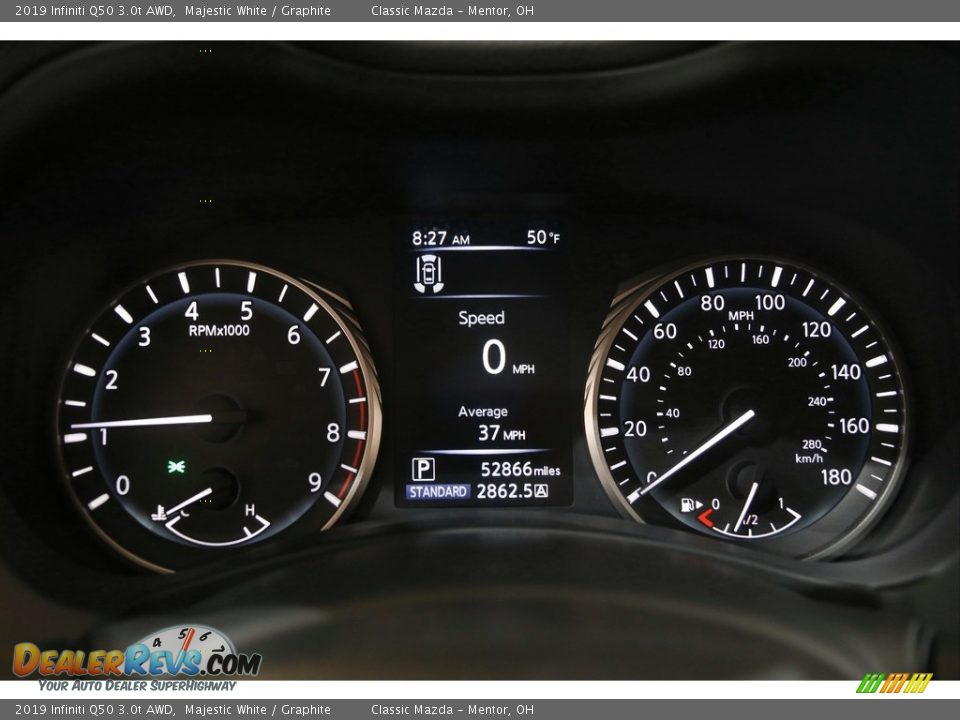 2019 Infiniti Q50 3.0t AWD Majestic White / Graphite Photo #8