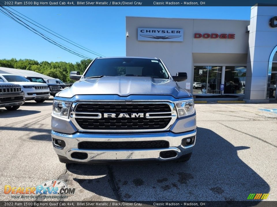 2022 Ram 1500 Big Horn Quad Cab 4x4 Billet Silver Metallic / Black/Diesel Gray Photo #7