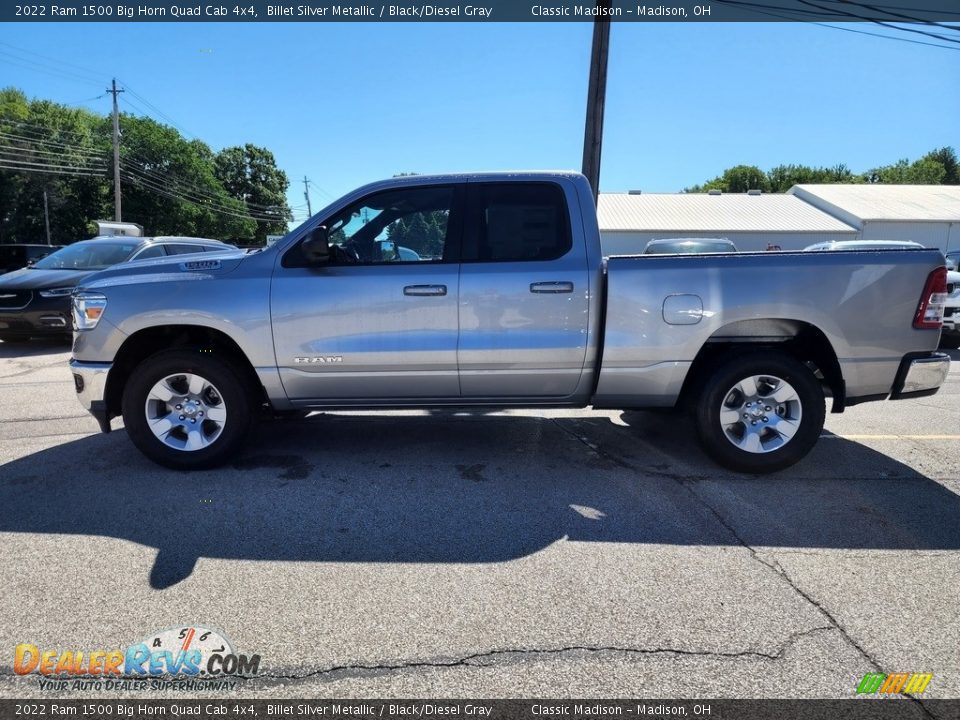 2022 Ram 1500 Big Horn Quad Cab 4x4 Billet Silver Metallic / Black/Diesel Gray Photo #8