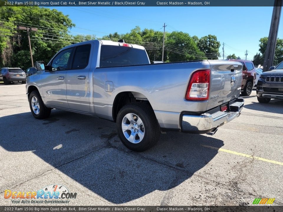 2022 Ram 1500 Big Horn Quad Cab 4x4 Billet Silver Metallic / Black/Diesel Gray Photo #9