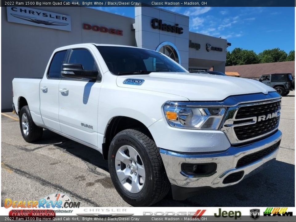 2022 Ram 1500 Big Horn Quad Cab 4x4 Bright White / Black/Diesel Gray Photo #1