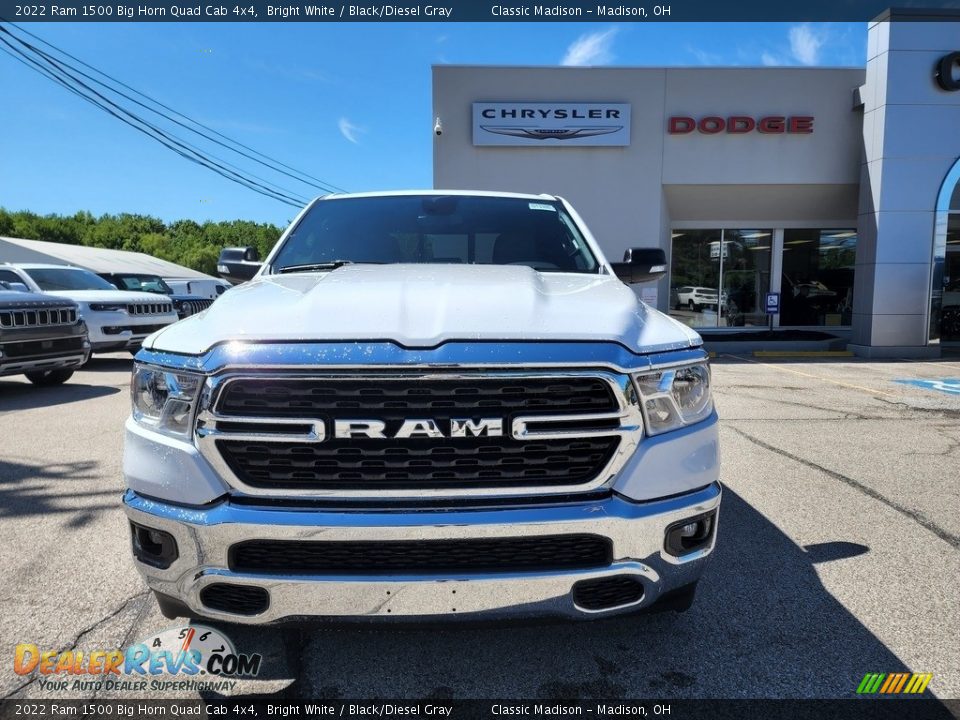 2022 Ram 1500 Big Horn Quad Cab 4x4 Bright White / Black/Diesel Gray Photo #7