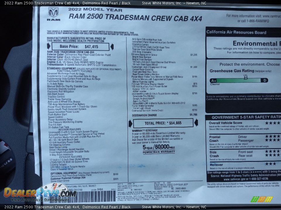 2022 Ram 2500 Tradesman Crew Cab 4x4 Delmonico Red Pearl / Black Photo #26
