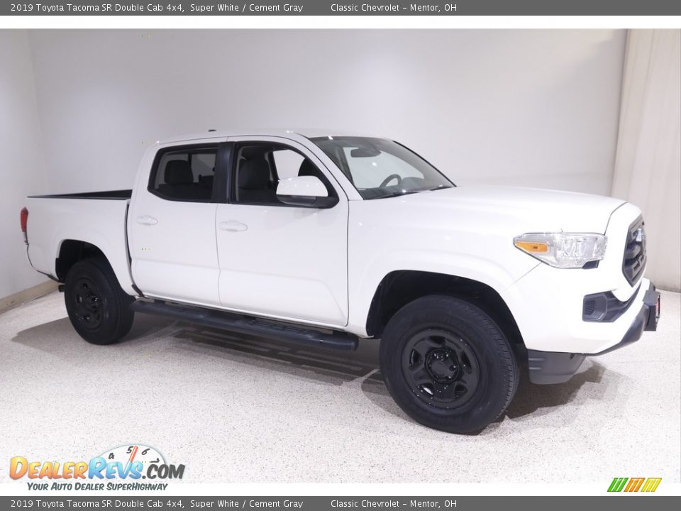 2019 Toyota Tacoma SR Double Cab 4x4 Super White / Cement Gray Photo #1