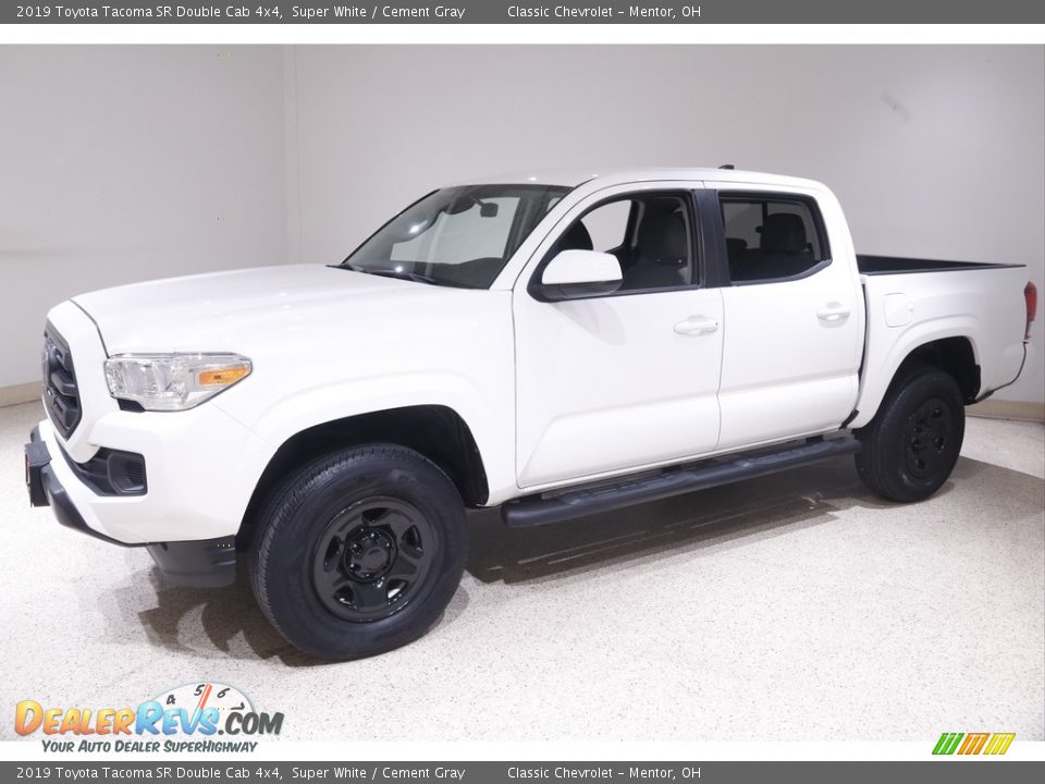 2019 Toyota Tacoma SR Double Cab 4x4 Super White / Cement Gray Photo #3