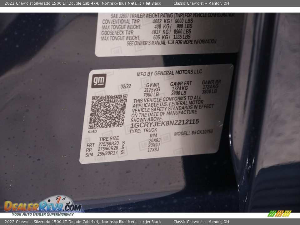 2022 Chevrolet Silverado 1500 LT Double Cab 4x4 Northsky Blue Metallic / Jet Black Photo #21