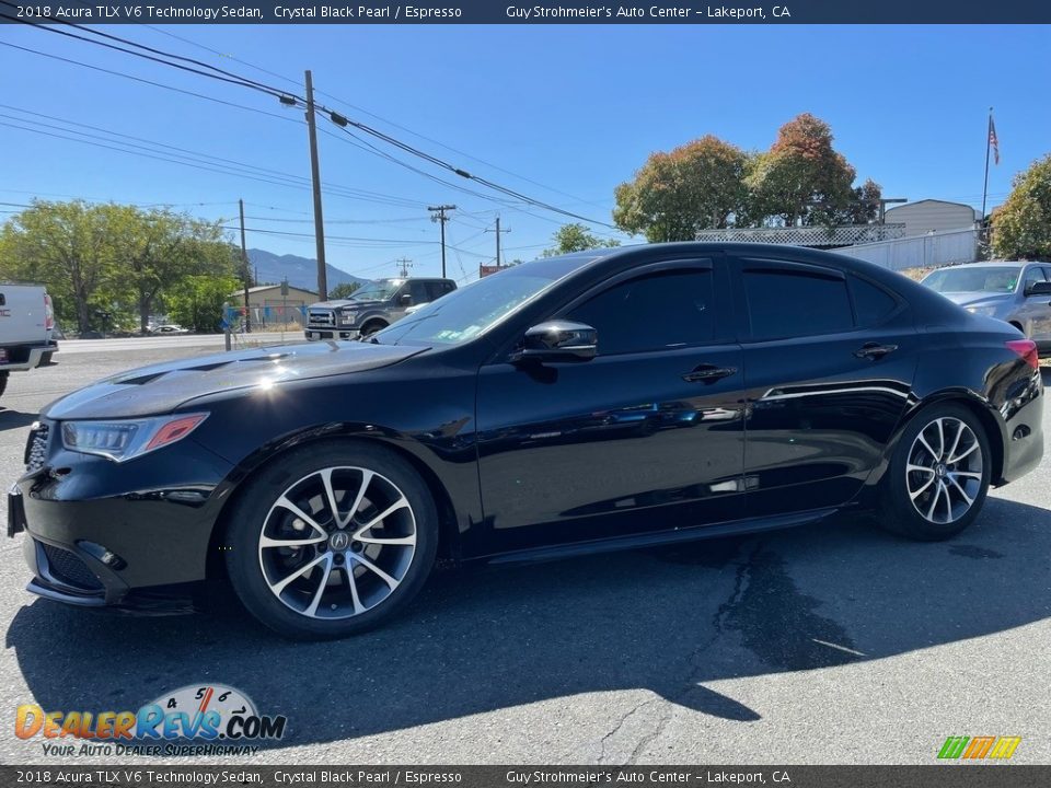 2018 Acura TLX V6 Technology Sedan Crystal Black Pearl / Espresso Photo #4