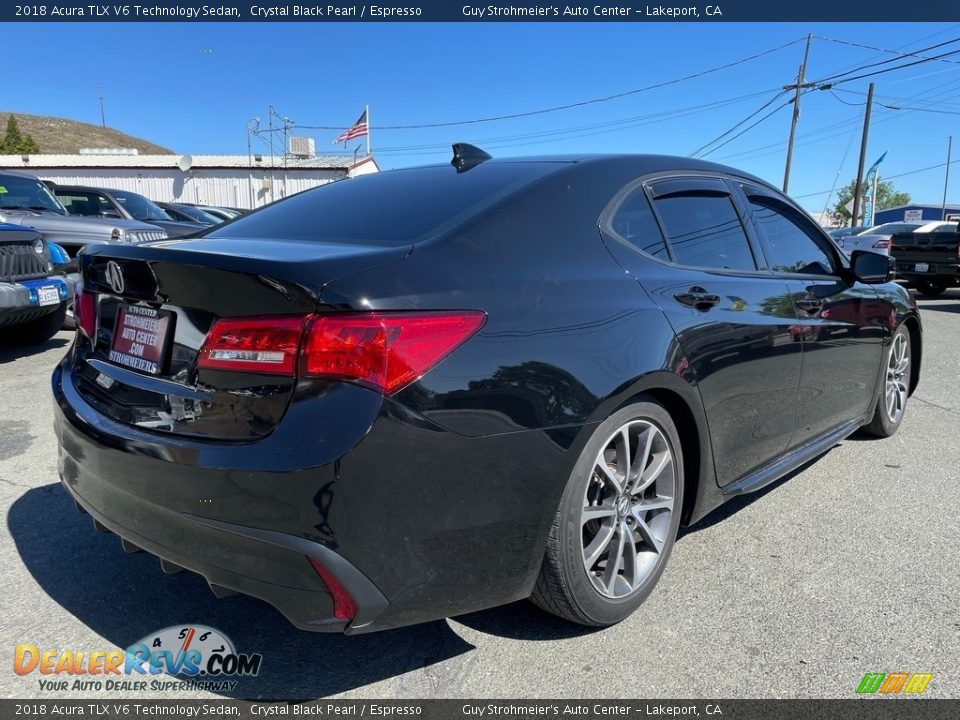 2018 Acura TLX V6 Technology Sedan Crystal Black Pearl / Espresso Photo #7