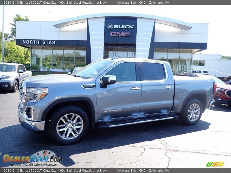 2019 GMC Sierra 1500 SLT Crew Cab 4WD Satin Steel Metallic / Jet Black Photo #1