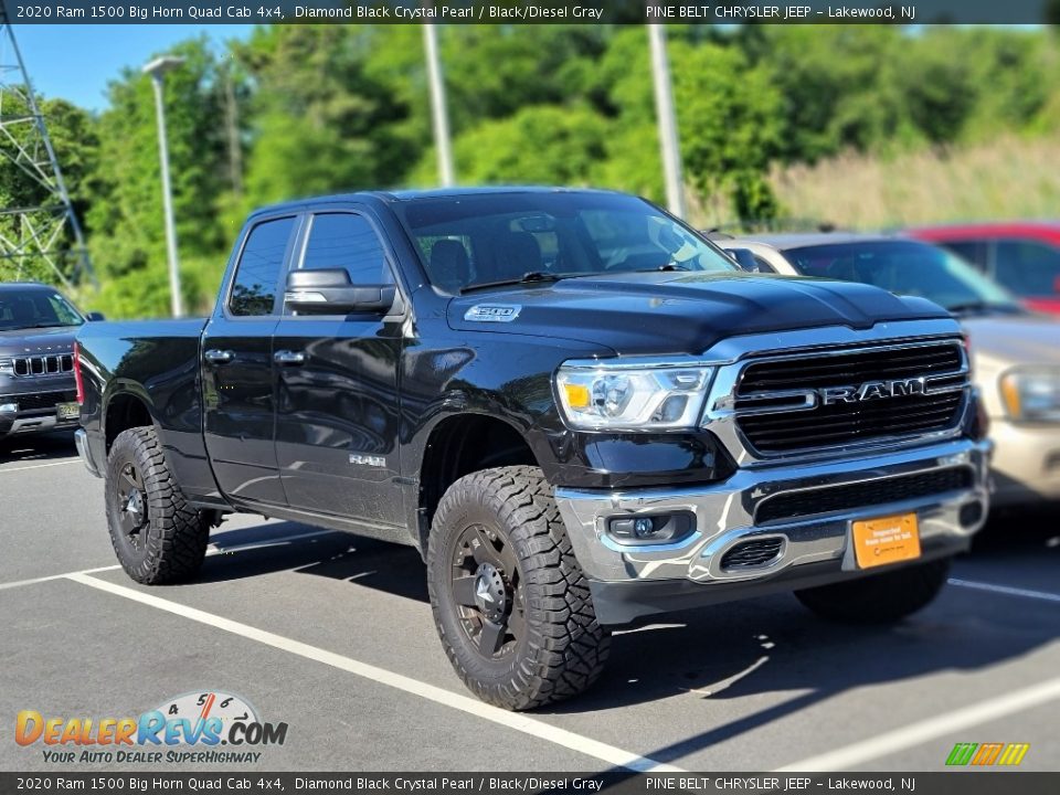 2020 Ram 1500 Big Horn Quad Cab 4x4 Diamond Black Crystal Pearl / Black/Diesel Gray Photo #2