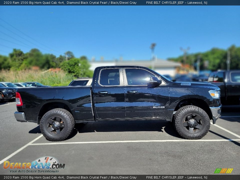 2020 Ram 1500 Big Horn Quad Cab 4x4 Diamond Black Crystal Pearl / Black/Diesel Gray Photo #4