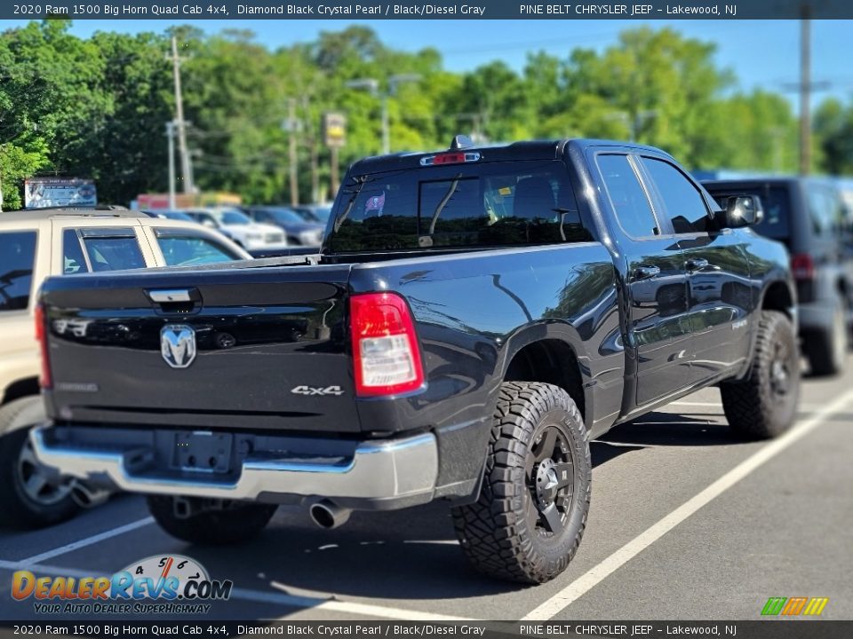 2020 Ram 1500 Big Horn Quad Cab 4x4 Diamond Black Crystal Pearl / Black/Diesel Gray Photo #7