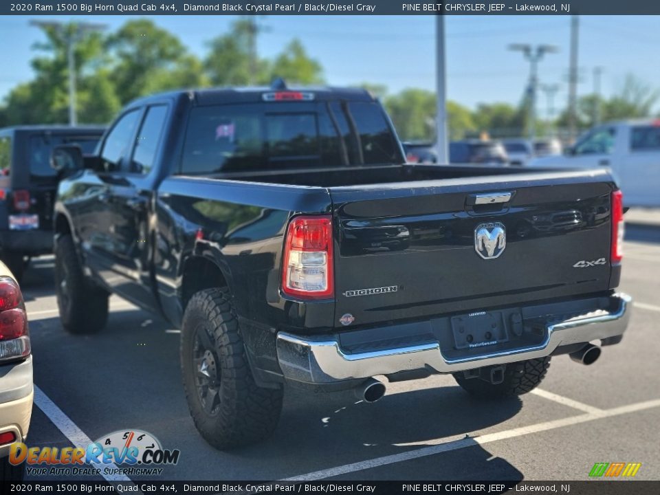 2020 Ram 1500 Big Horn Quad Cab 4x4 Diamond Black Crystal Pearl / Black/Diesel Gray Photo #9