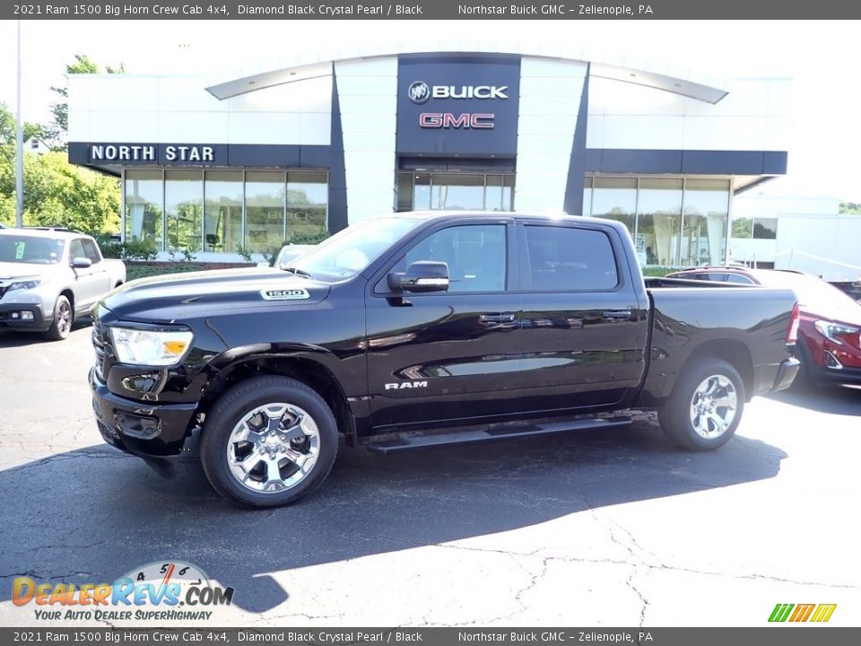 2021 Ram 1500 Big Horn Crew Cab 4x4 Diamond Black Crystal Pearl / Black Photo #1