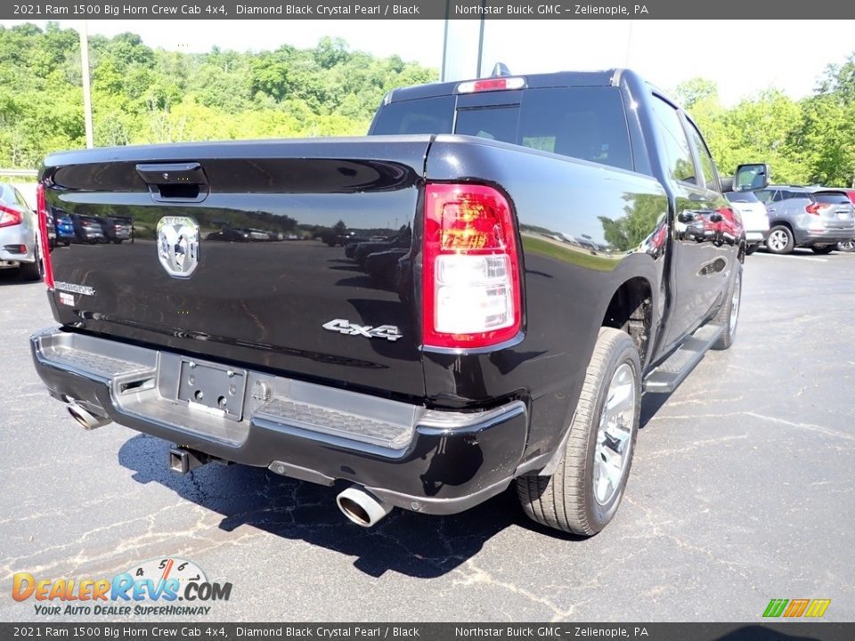 2021 Ram 1500 Big Horn Crew Cab 4x4 Diamond Black Crystal Pearl / Black Photo #6