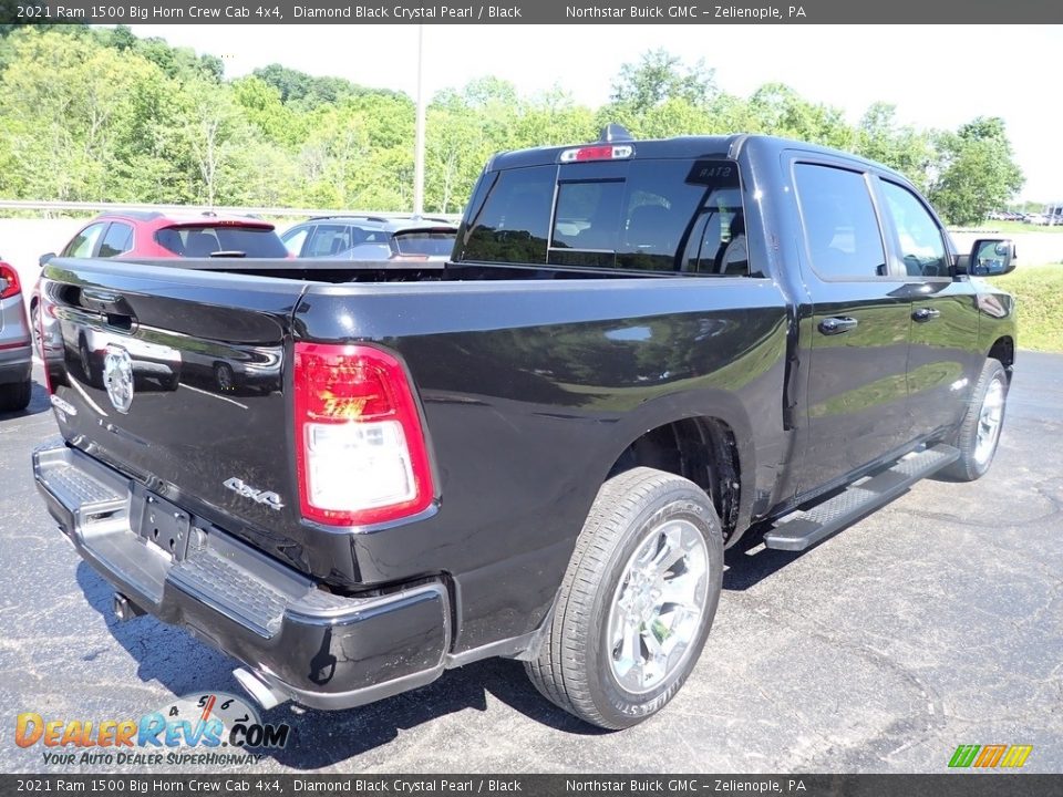 2021 Ram 1500 Big Horn Crew Cab 4x4 Diamond Black Crystal Pearl / Black Photo #8