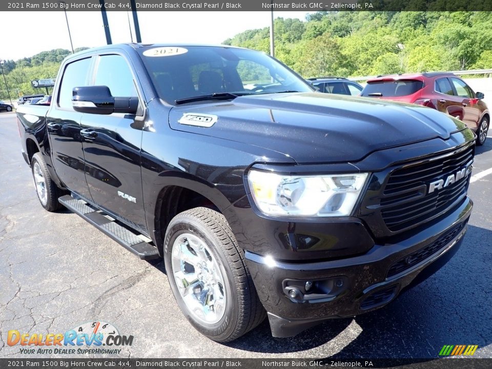 2021 Ram 1500 Big Horn Crew Cab 4x4 Diamond Black Crystal Pearl / Black Photo #10