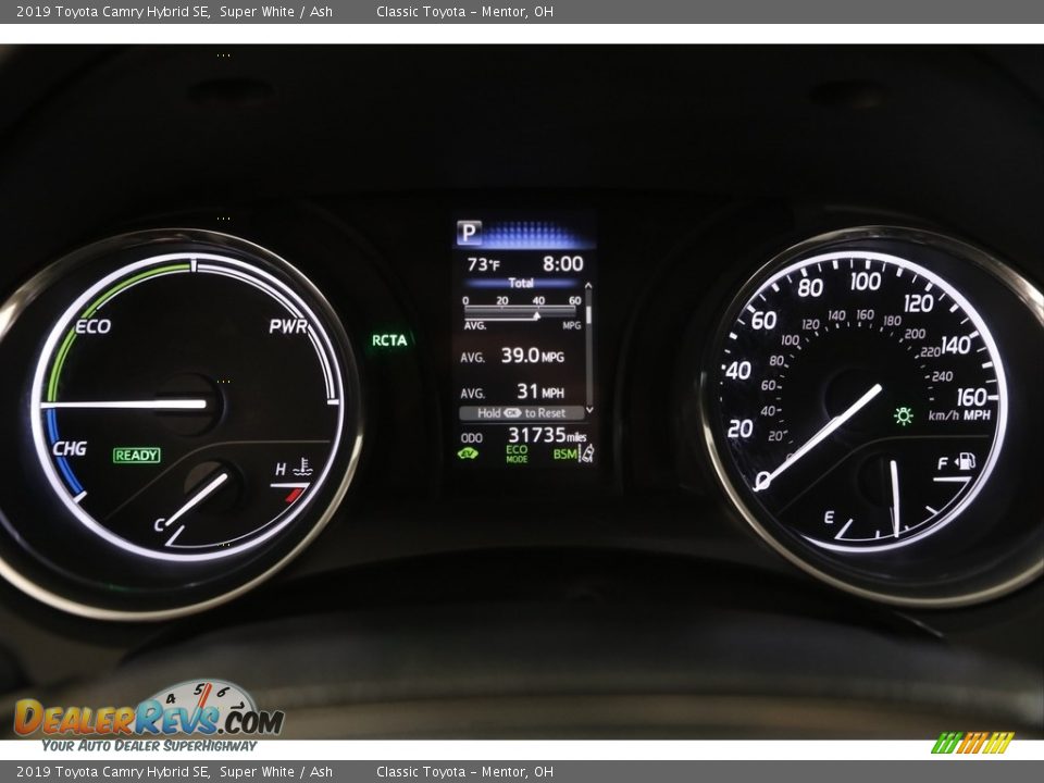 2019 Toyota Camry Hybrid SE Super White / Ash Photo #8