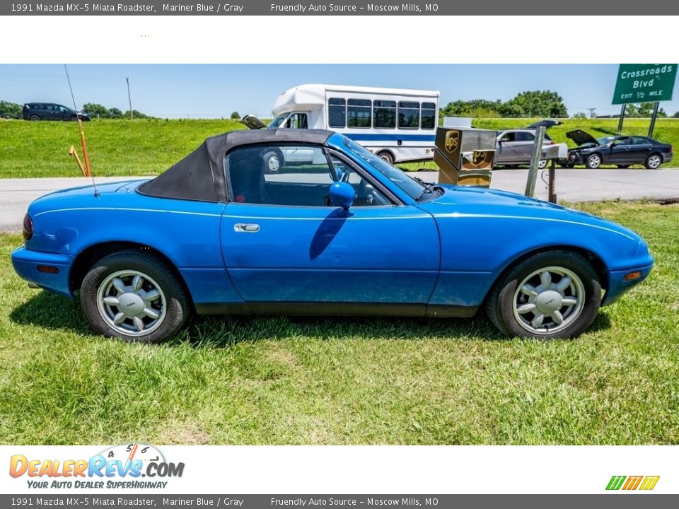 1991 Mazda MX-5 Miata Roadster Mariner Blue / Gray Photo #3