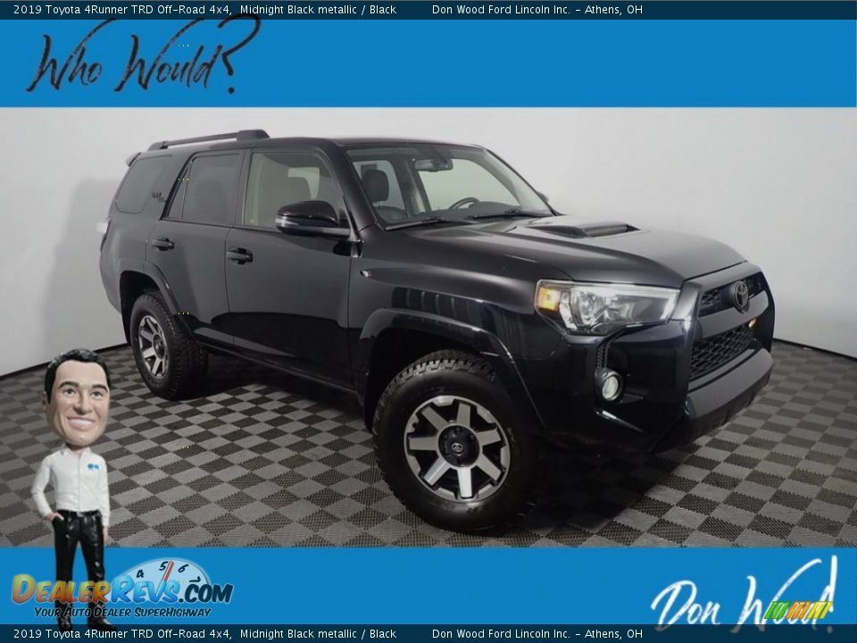 2019 Toyota 4Runner TRD Off-Road 4x4 Midnight Black metallic / Black Photo #1