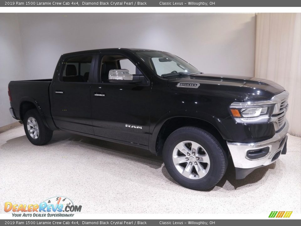 2019 Ram 1500 Laramie Crew Cab 4x4 Diamond Black Crystal Pearl / Black Photo #1