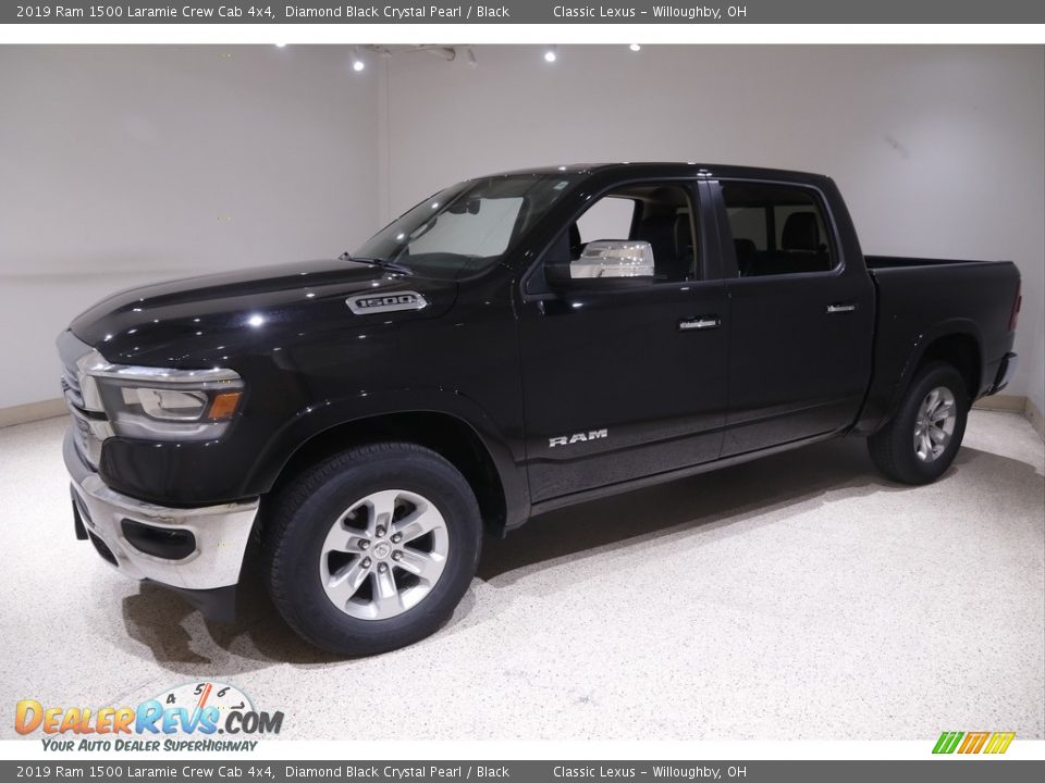 2019 Ram 1500 Laramie Crew Cab 4x4 Diamond Black Crystal Pearl / Black Photo #3