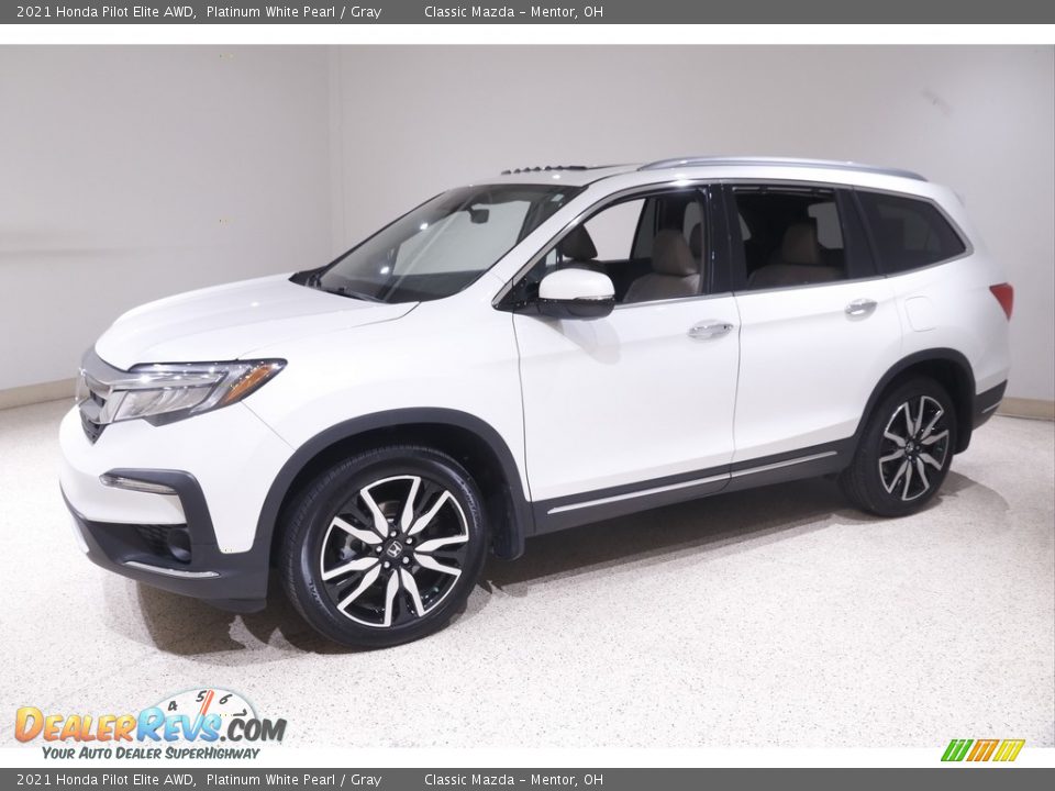 2021 Honda Pilot Elite AWD Platinum White Pearl / Gray Photo #3