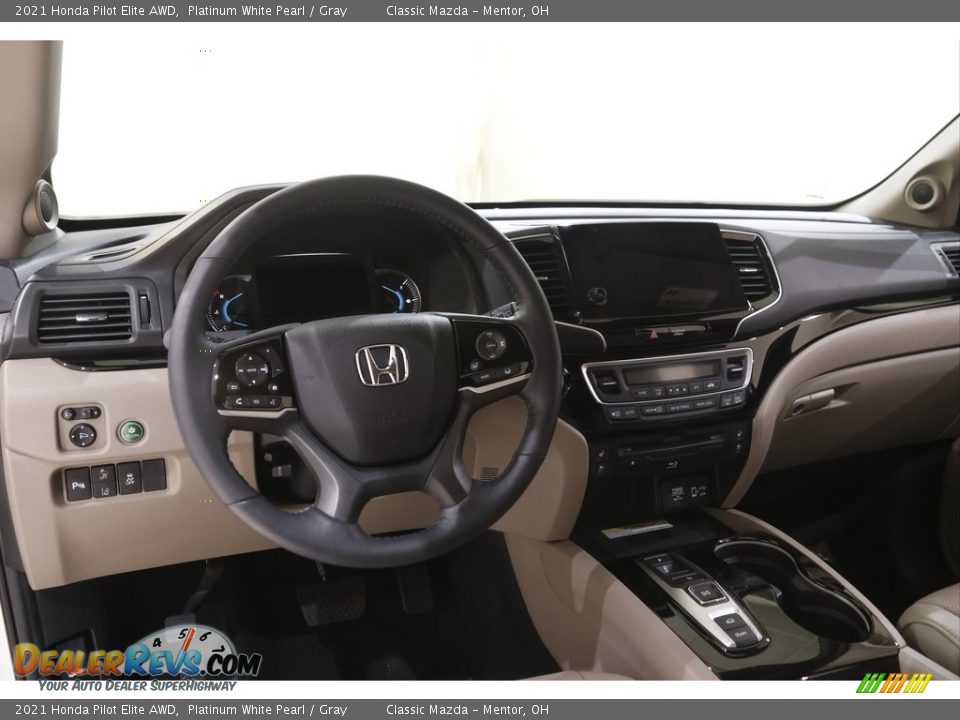 2021 Honda Pilot Elite AWD Platinum White Pearl / Gray Photo #6