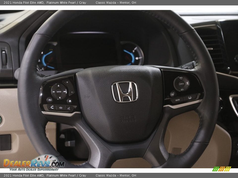 2021 Honda Pilot Elite AWD Platinum White Pearl / Gray Photo #7
