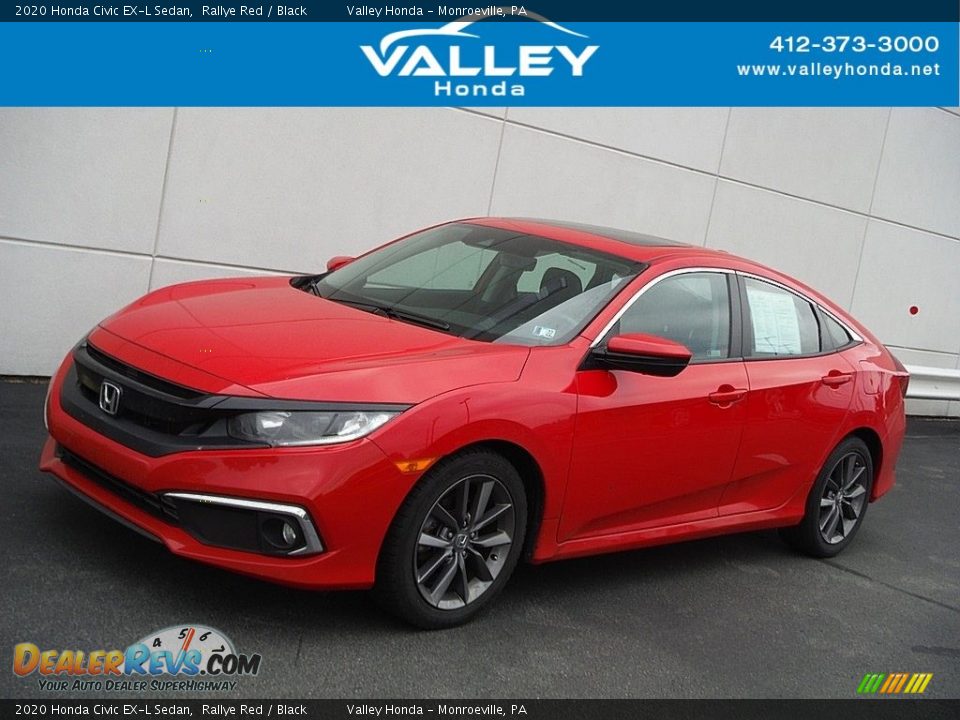 2020 Honda Civic EX-L Sedan Rallye Red / Black Photo #1