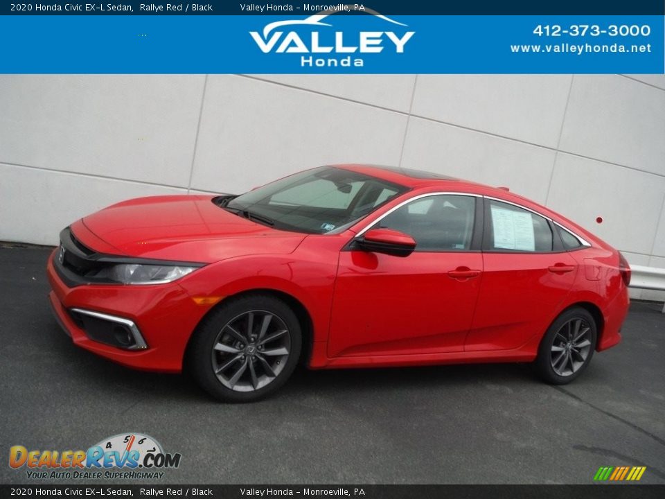 2020 Honda Civic EX-L Sedan Rallye Red / Black Photo #2