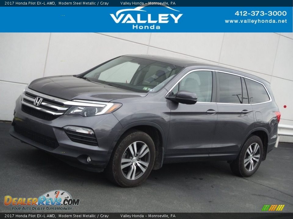 2017 Honda Pilot EX-L AWD Modern Steel Metallic / Gray Photo #1
