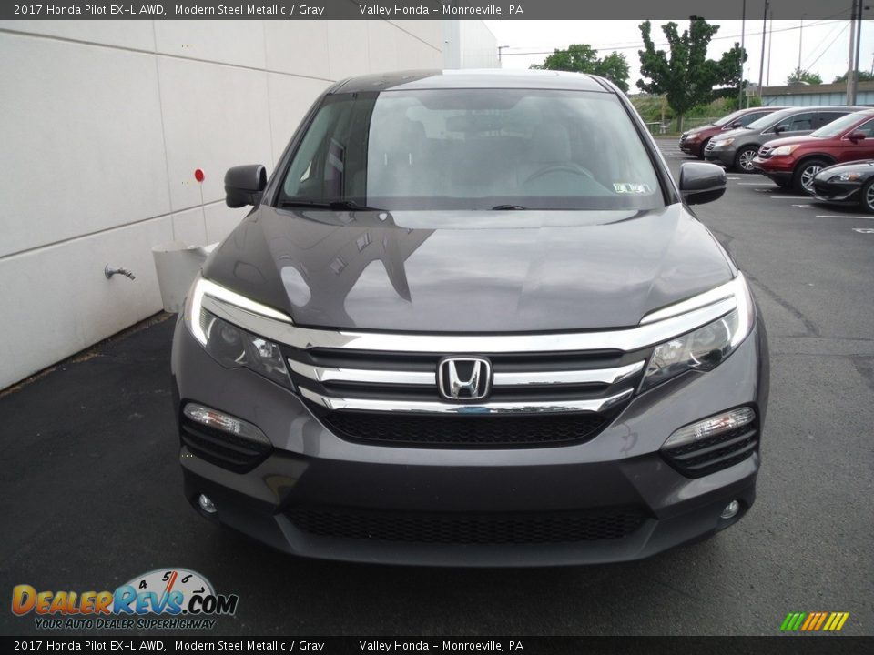 2017 Honda Pilot EX-L AWD Modern Steel Metallic / Gray Photo #4