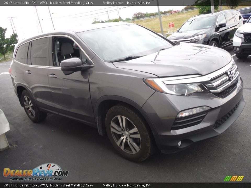 2017 Honda Pilot EX-L AWD Modern Steel Metallic / Gray Photo #5