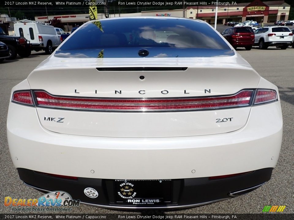 2017 Lincoln MKZ Reserve White Platinum / Cappuccino Photo #4