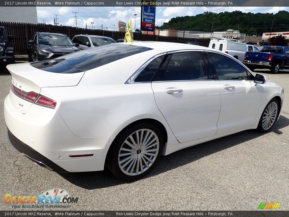 2017 Lincoln MKZ Reserve White Platinum / Cappuccino Photo #6