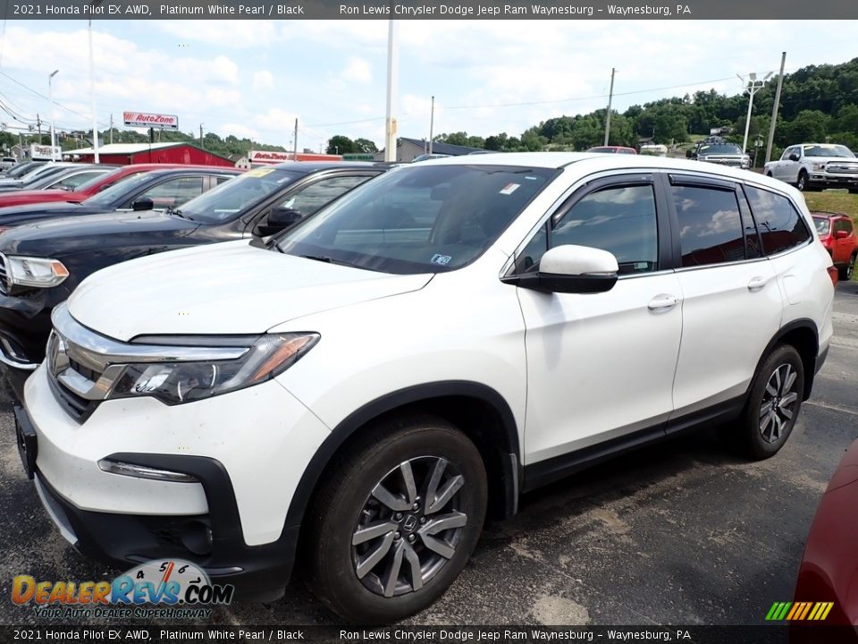 2021 Honda Pilot EX AWD Platinum White Pearl / Black Photo #1