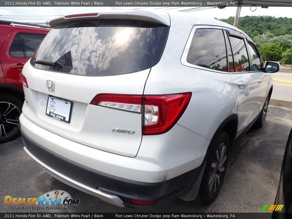 2021 Honda Pilot EX AWD Platinum White Pearl / Black Photo #3