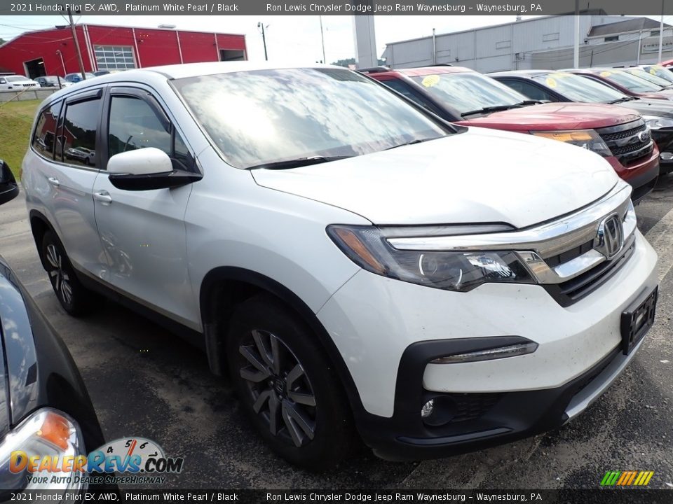 2021 Honda Pilot EX AWD Platinum White Pearl / Black Photo #4