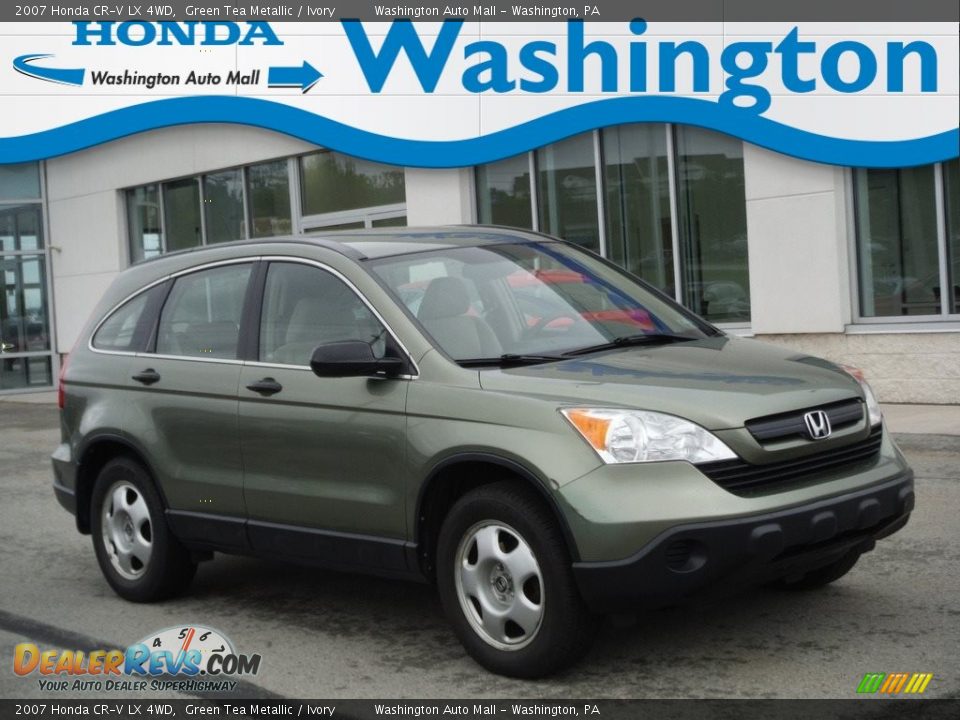 2007 Honda CR-V LX 4WD Green Tea Metallic / Ivory Photo #1