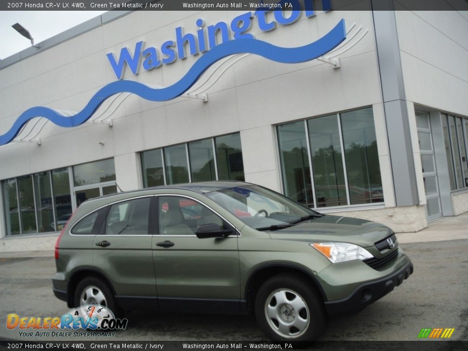 2007 Honda CR-V LX 4WD Green Tea Metallic / Ivory Photo #2